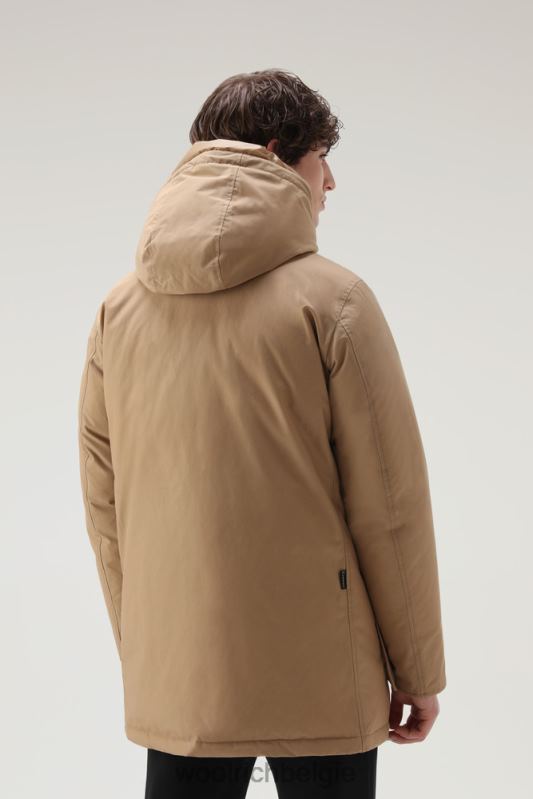 arctische parka van ramar-stof Woolrich Heren 8TTN0838 goud kaki kleding