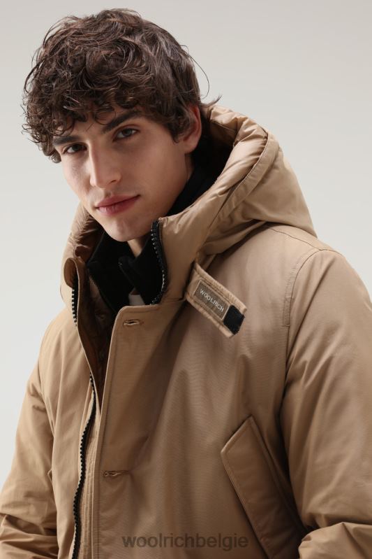 arctische parka van ramar-stof Woolrich Heren 8TTN0838 goud kaki kleding