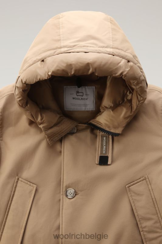 arctische parka van ramar-stof Woolrich Heren 8TTN0838 goud kaki kleding