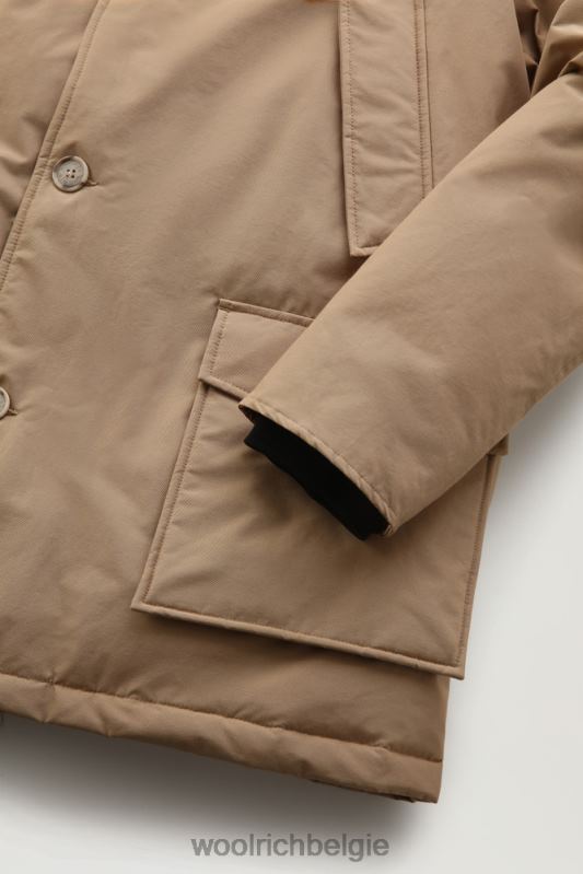 arctische parka van ramar-stof Woolrich Heren 8TTN0838 goud kaki kleding
