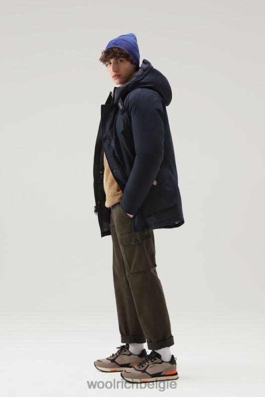 arctische parka van ramar-stof Woolrich Heren 8TTN0853 Melton blauw kleding