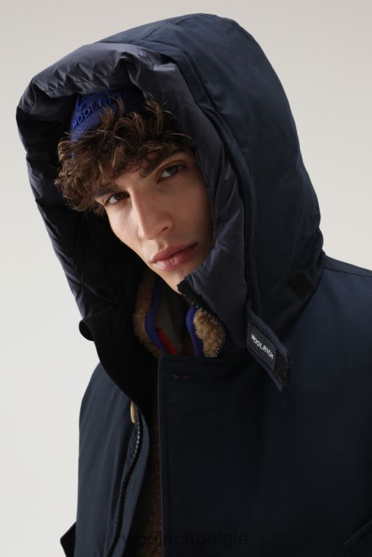 arctische parka van ramar-stof Woolrich Heren 8TTN0853 Melton blauw kleding
