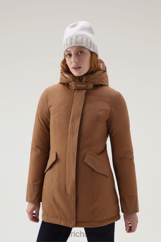 arctische parka van ramar-stof Woolrich vrouwen 8TTN0352 donkere kameel kleding