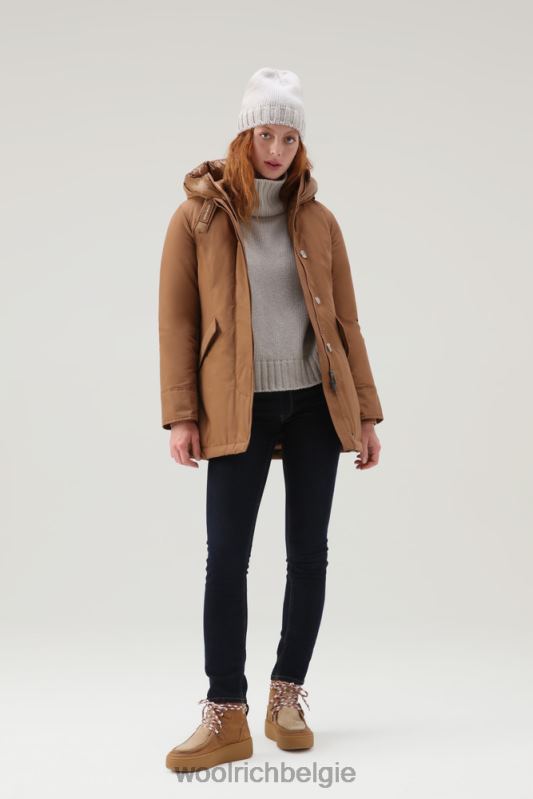 arctische parka van ramar-stof Woolrich vrouwen 8TTN0352 donkere kameel kleding