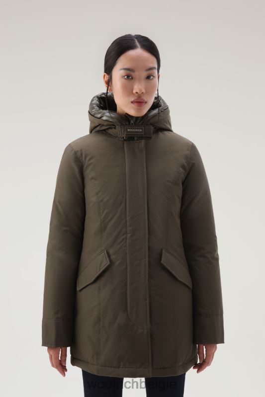 arctische parka van ramar-stof Woolrich vrouwen 8TTN0371 donkergroen kleding