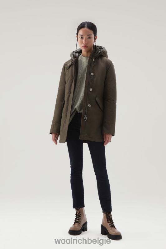 arctische parka van ramar-stof Woolrich vrouwen 8TTN0371 donkergroen kleding