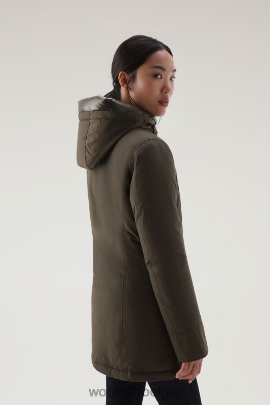 arctische parka van ramar-stof Woolrich vrouwen 8TTN0371 donkergroen kleding