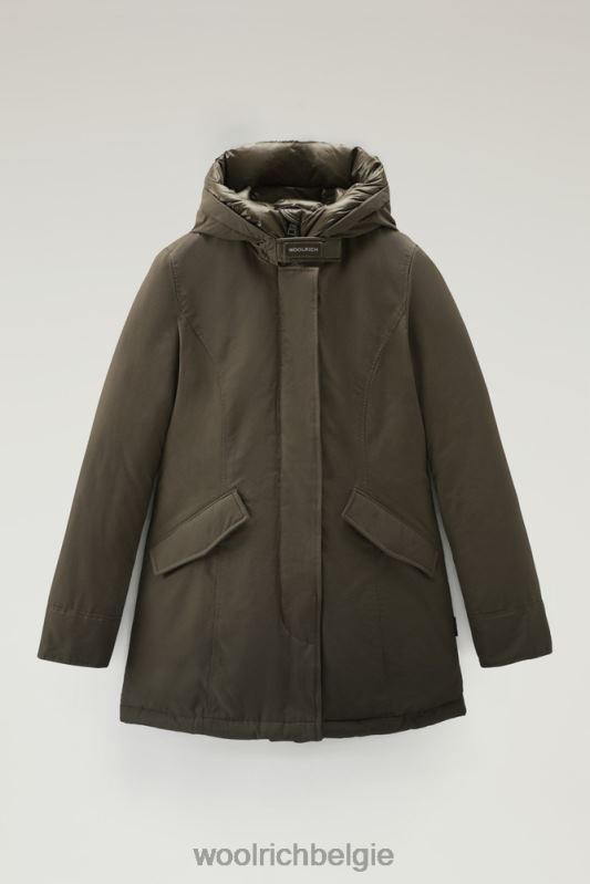 arctische parka van ramar-stof Woolrich vrouwen 8TTN0371 donkergroen kleding