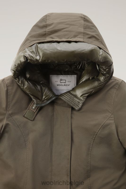 arctische parka van ramar-stof Woolrich vrouwen 8TTN0371 donkergroen kleding