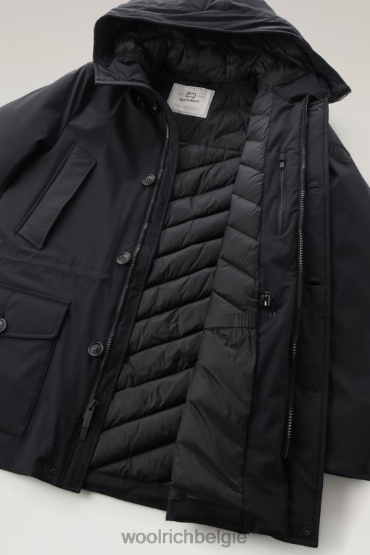 arctische parka van stretch nylon Woolrich Heren 8TTN0818 zwart kleding