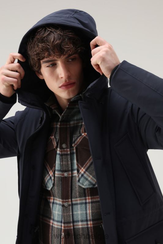 arctische parka van stretch nylon Woolrich Heren 8TTN0821 Melton blauw kleding