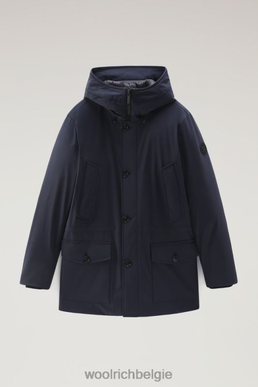 arctische parka van stretch nylon Woolrich Heren 8TTN0821 Melton blauw kleding