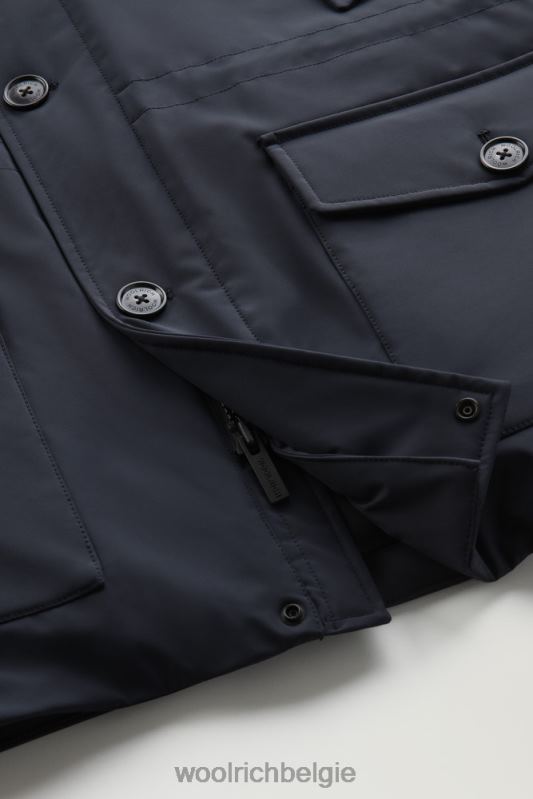 arctische parka van stretch nylon Woolrich Heren 8TTN0821 Melton blauw kleding