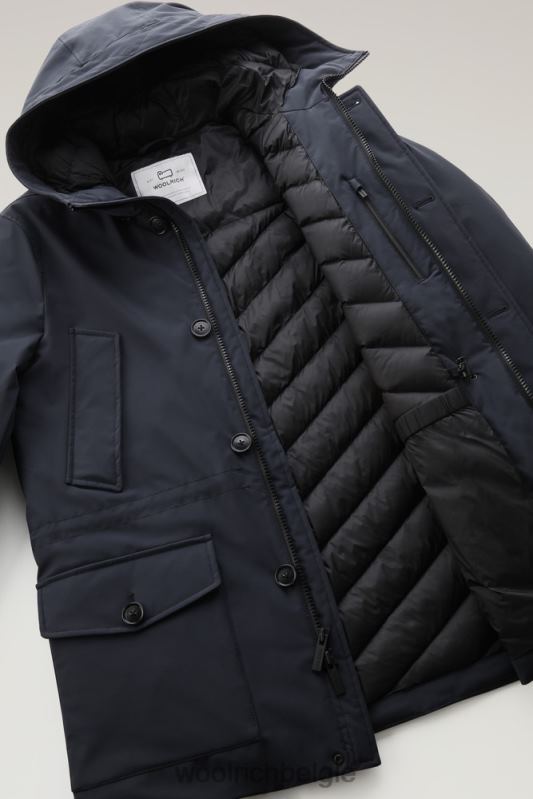 arctische parka van stretch nylon Woolrich Heren 8TTN0821 Melton blauw kleding