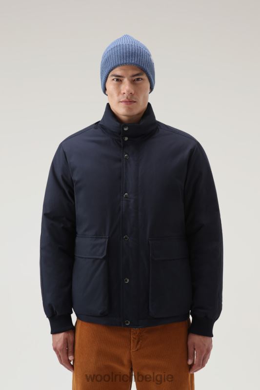 authentiek polar kort jasje Woolrich Heren 8TTN0777 Melton blauw kleding