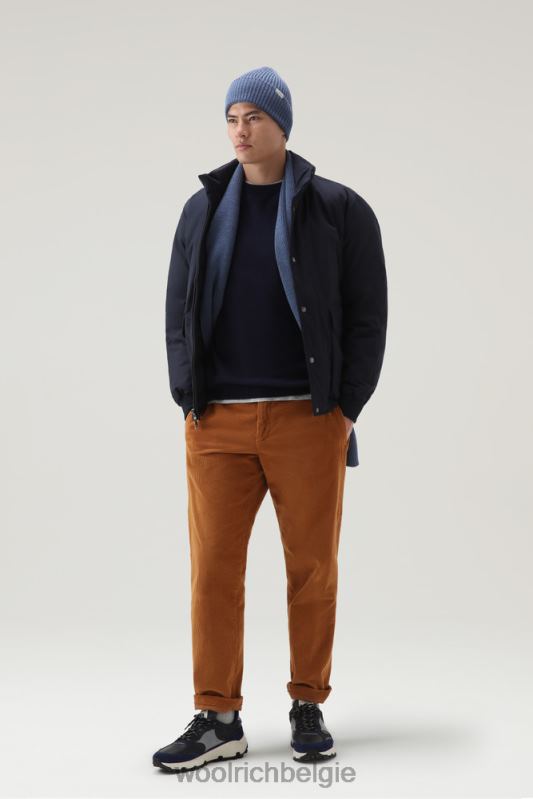authentiek polar kort jasje Woolrich Heren 8TTN0777 Melton blauw kleding