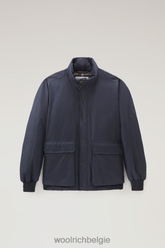 authentiek polar kort jasje Woolrich Heren 8TTN0777 Melton blauw kleding