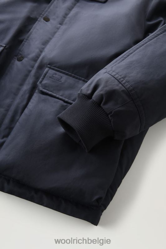 authentiek polar kort jasje Woolrich Heren 8TTN0777 Melton blauw kleding