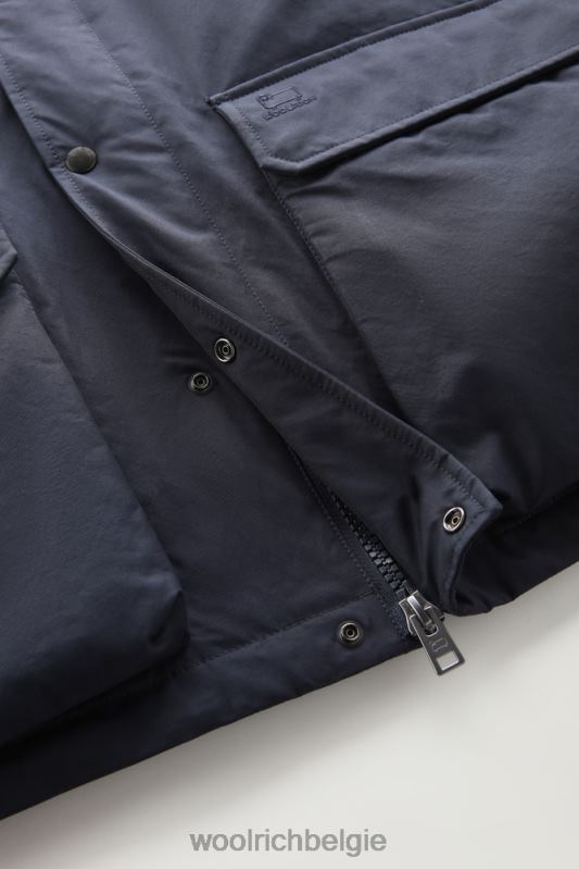 authentiek polar kort jasje Woolrich Heren 8TTN0777 Melton blauw kleding