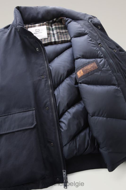 authentiek polar kort jasje Woolrich Heren 8TTN0777 Melton blauw kleding