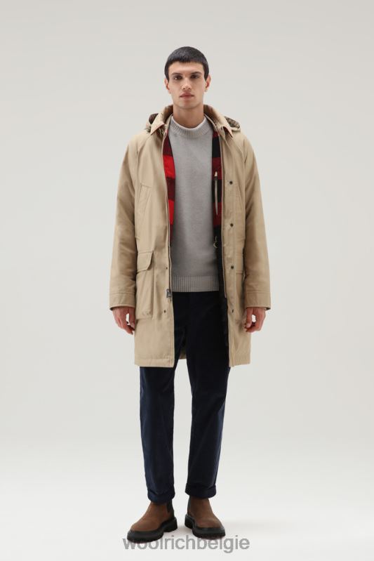 authentieke jas met raglanmouwen Woolrich Heren 8TTN0678 goud kaki kleding
