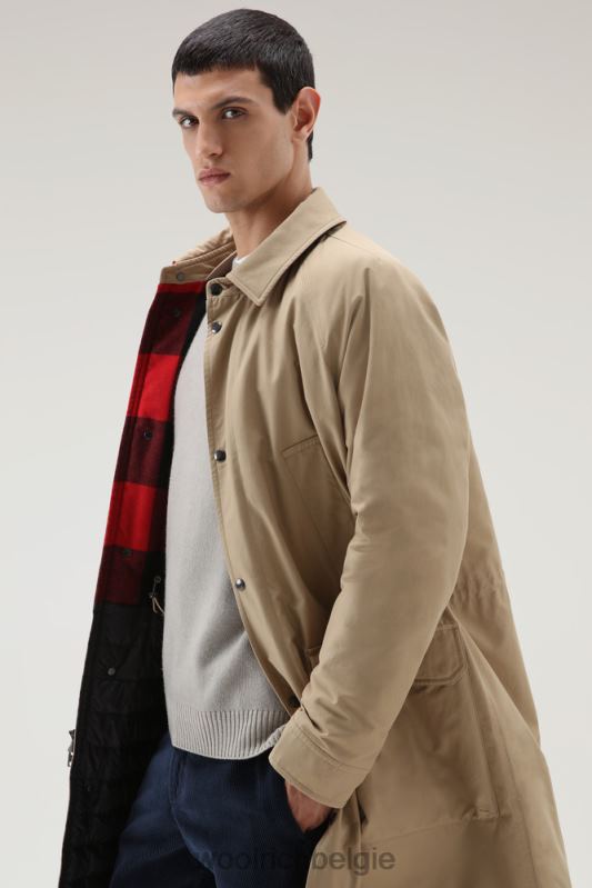 authentieke jas met raglanmouwen Woolrich Heren 8TTN0678 goud kaki kleding