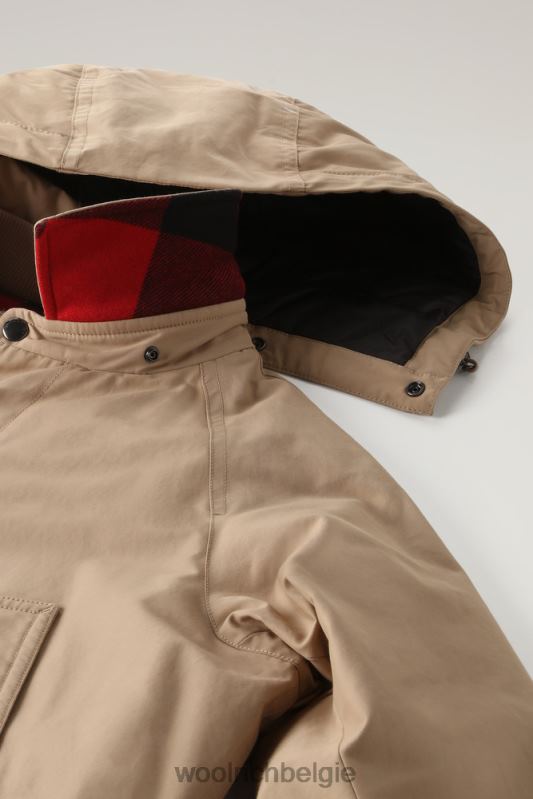 authentieke jas met raglanmouwen Woolrich Heren 8TTN0678 goud kaki kleding