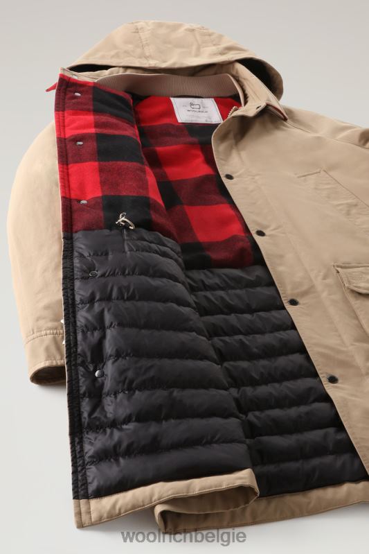 authentieke jas met raglanmouwen Woolrich Heren 8TTN0678 goud kaki kleding