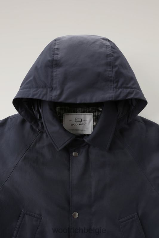 authentieke jas met raglanmouwen Woolrich Heren 8TTN0776 Melton blauw kleding