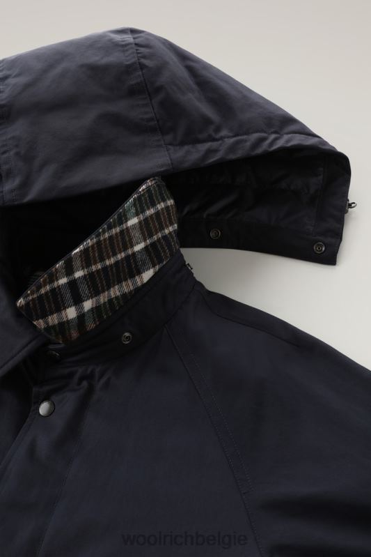authentieke jas met raglanmouwen Woolrich Heren 8TTN0776 Melton blauw kleding