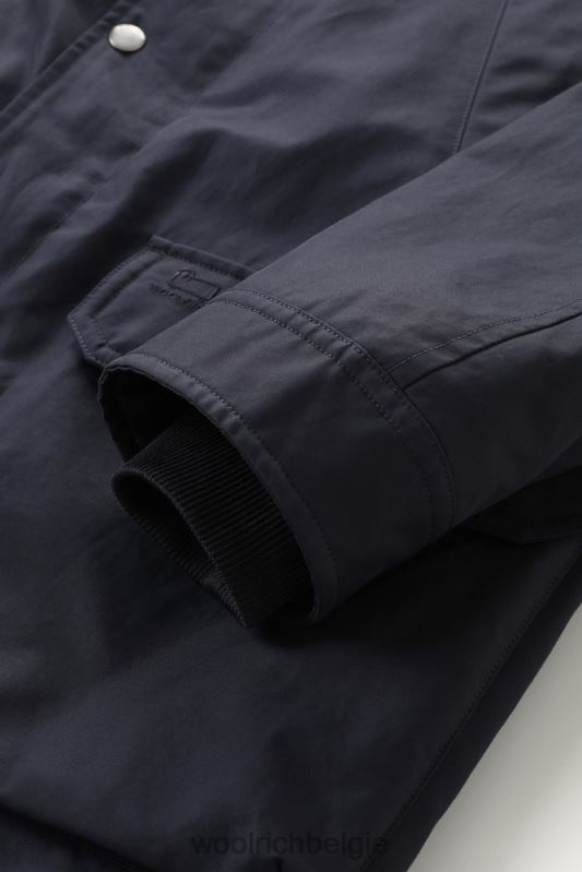 authentieke jas met raglanmouwen Woolrich Heren 8TTN0776 Melton blauw kleding
