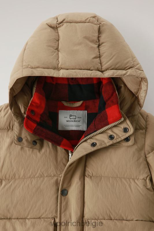 b Gewatteerd taslan nylon donsjack met afneembare capuchon Woolrich jongens 8TTN0928 goud kaki kleding