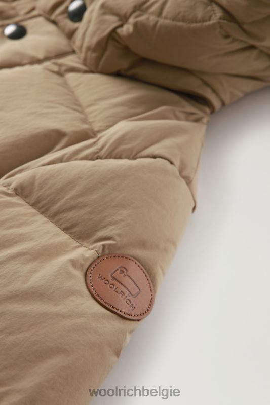 b Gewatteerd taslan nylon donsjack met afneembare capuchon Woolrich jongens 8TTN0928 goud kaki kleding
