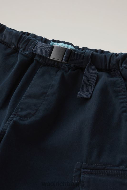 b Kledinggeverfde cargoshort van stretchkatoen Woolrich jongens 8TTN0868 Melton blauw kleding