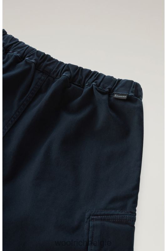 b Kledinggeverfde cargoshort van stretchkatoen Woolrich jongens 8TTN0868 Melton blauw kleding