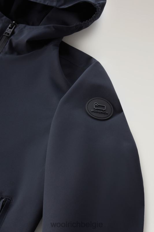 b Pacific jas met capuchon Woolrich jongens 8TTN0910 Melton blauw kleding