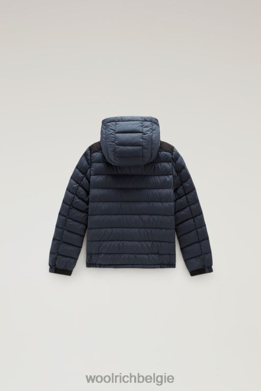 b Sundance donsjack met capuchon Woolrich jongens 8TTN0863 Melton blauw kleding