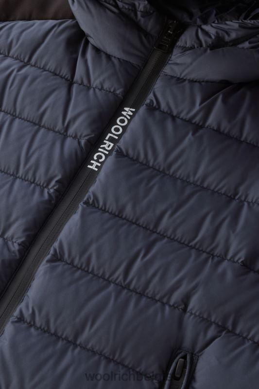 b Sundance donsjack met capuchon Woolrich jongens 8TTN0863 Melton blauw kleding