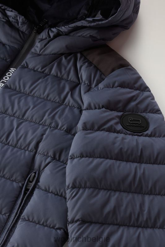 b Sundance donsjack met capuchon Woolrich jongens 8TTN0863 Melton blauw kleding