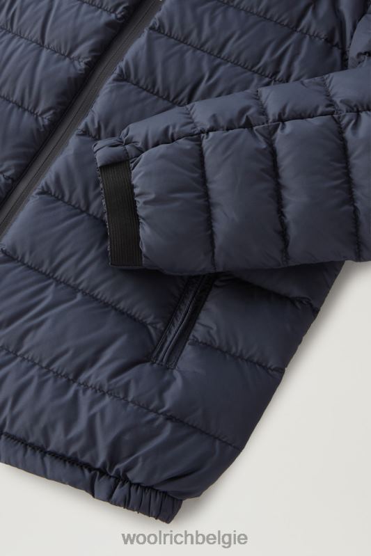 b Sundance donsjack met capuchon Woolrich jongens 8TTN0863 Melton blauw kleding