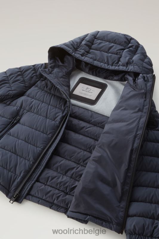 b Sundance donsjack met capuchon Woolrich jongens 8TTN0863 Melton blauw kleding