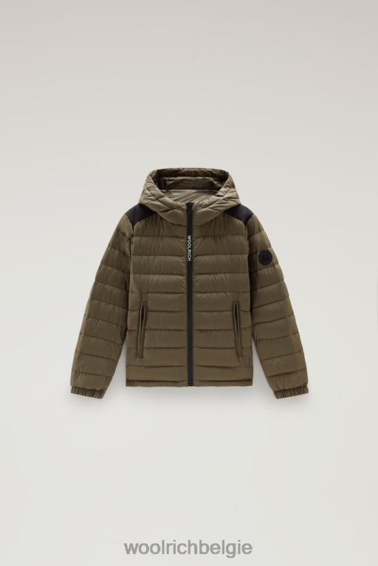 b Sundance donsjack met capuchon Woolrich jongens 8TTN0911 donkergroen kleding