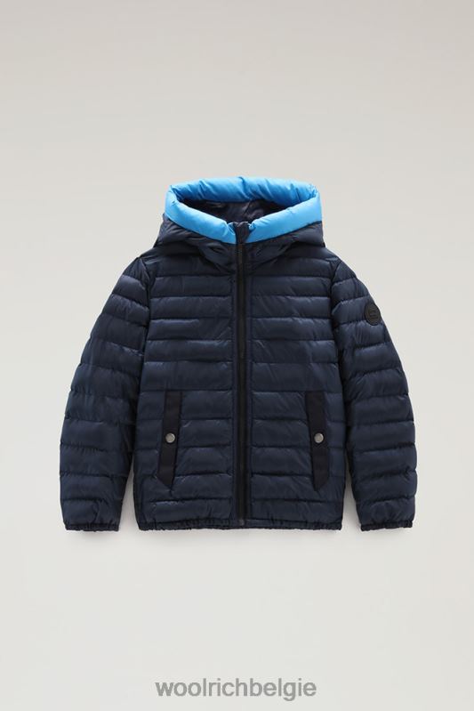 b Sundance donsjack met capuchon van gerecycled ripstop Woolrich jongens 8TTN0927 Melton blauw kleding