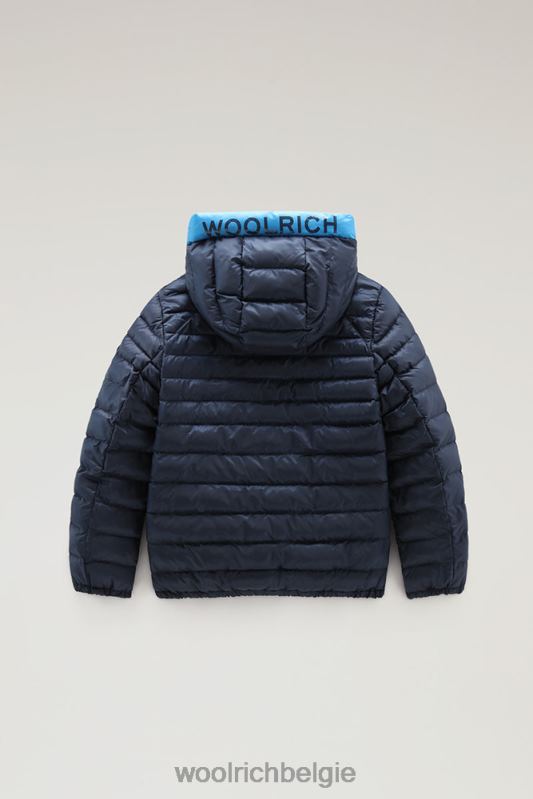 b Sundance donsjack met capuchon van gerecycled ripstop Woolrich jongens 8TTN0927 Melton blauw kleding