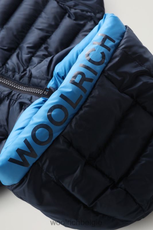b Sundance donsjack met capuchon van gerecycled ripstop Woolrich jongens 8TTN0927 Melton blauw kleding
