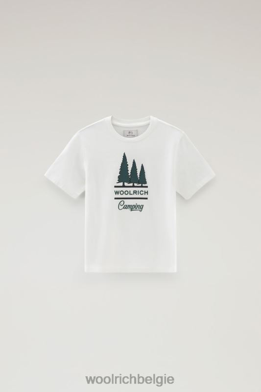 b T-shirt van puur katoen met print Woolrich jongens 8TTN0877 arctisch wit kleding