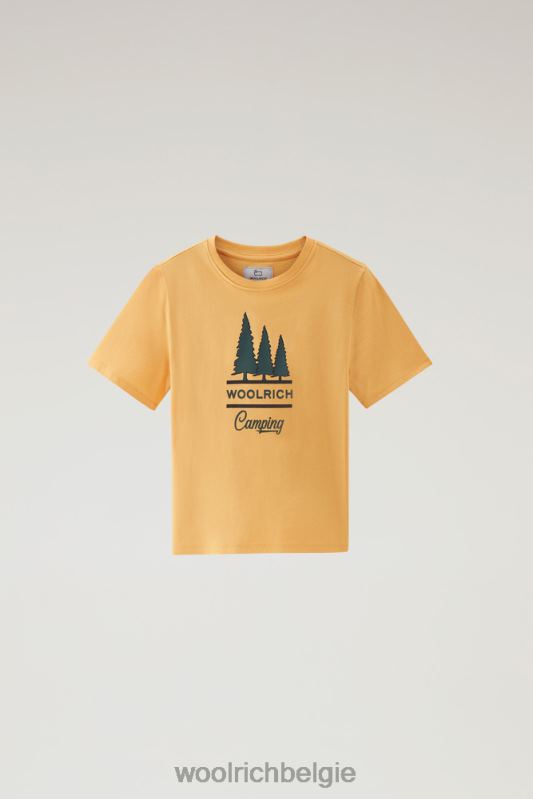 b T-shirt van puur katoen met print Woolrich jongens 8TTN0886 vuur geel kleding