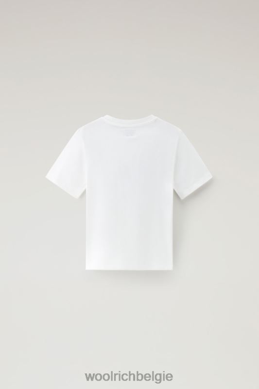 b Varsity-logo-T-shirt van puur katoen Woolrich jongens 8TTN0875 arctisch wit kleding