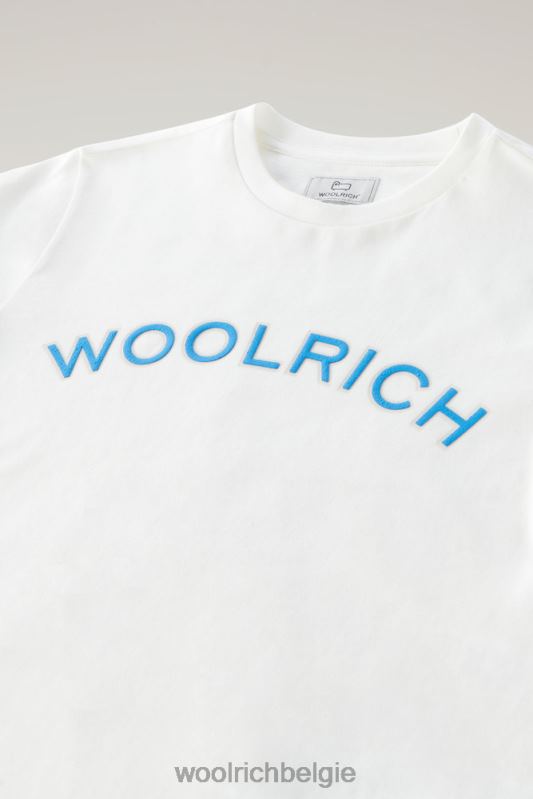 b Varsity-logo-T-shirt van puur katoen Woolrich jongens 8TTN0875 arctisch wit kleding