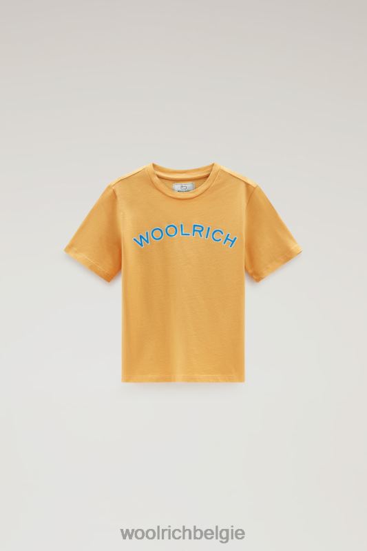 b Varsity-logo-T-shirt van puur katoen Woolrich jongens 8TTN0887 vuur geel kleding